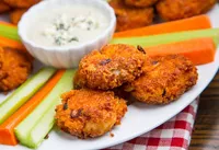 Buffalo Chicken Quinoa Fritters