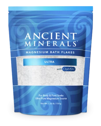 Image of a Bag of One Pound Ancient Minerals Magnesium Bath Flakes Ultra with Opti MSM